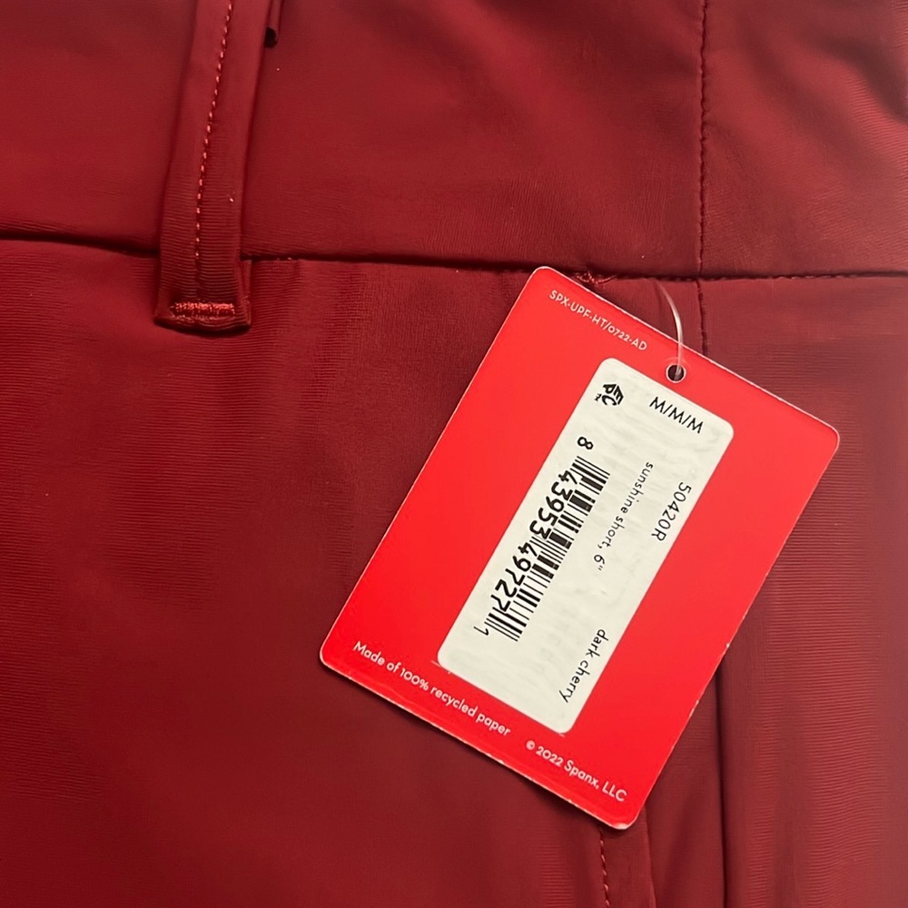NWT SPANX sunshine shorts DARK CHERRY 6” medium NEW